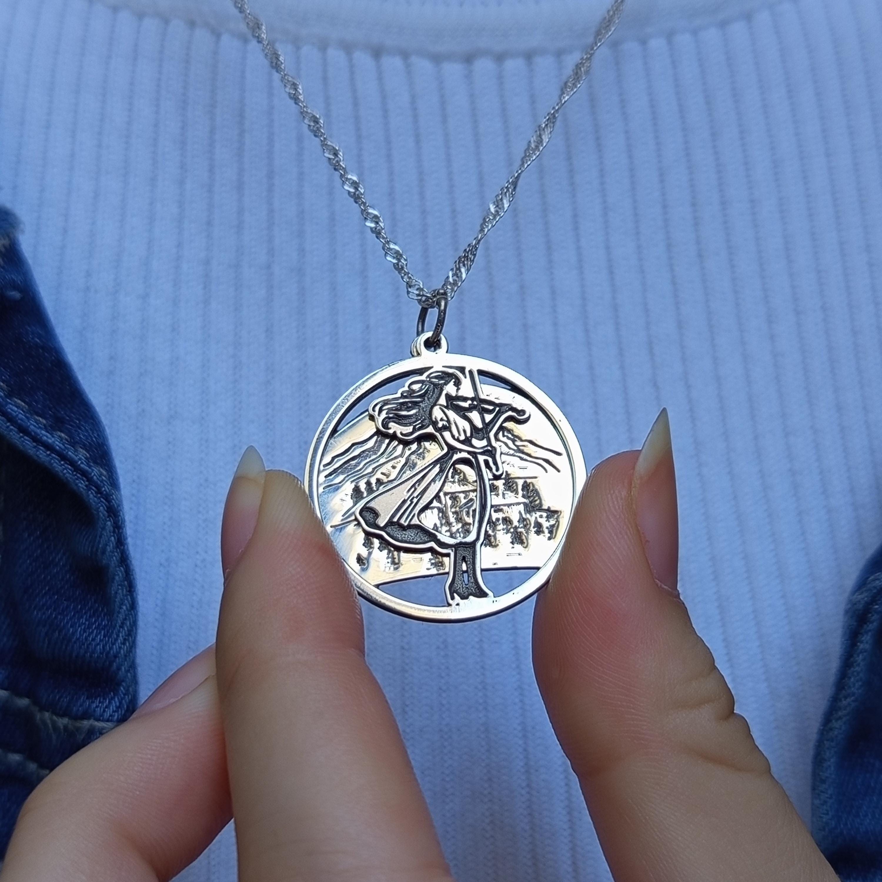 Sterling Silver City Skyline Necklace: Sunrise Double Pendant Travel Jewelry