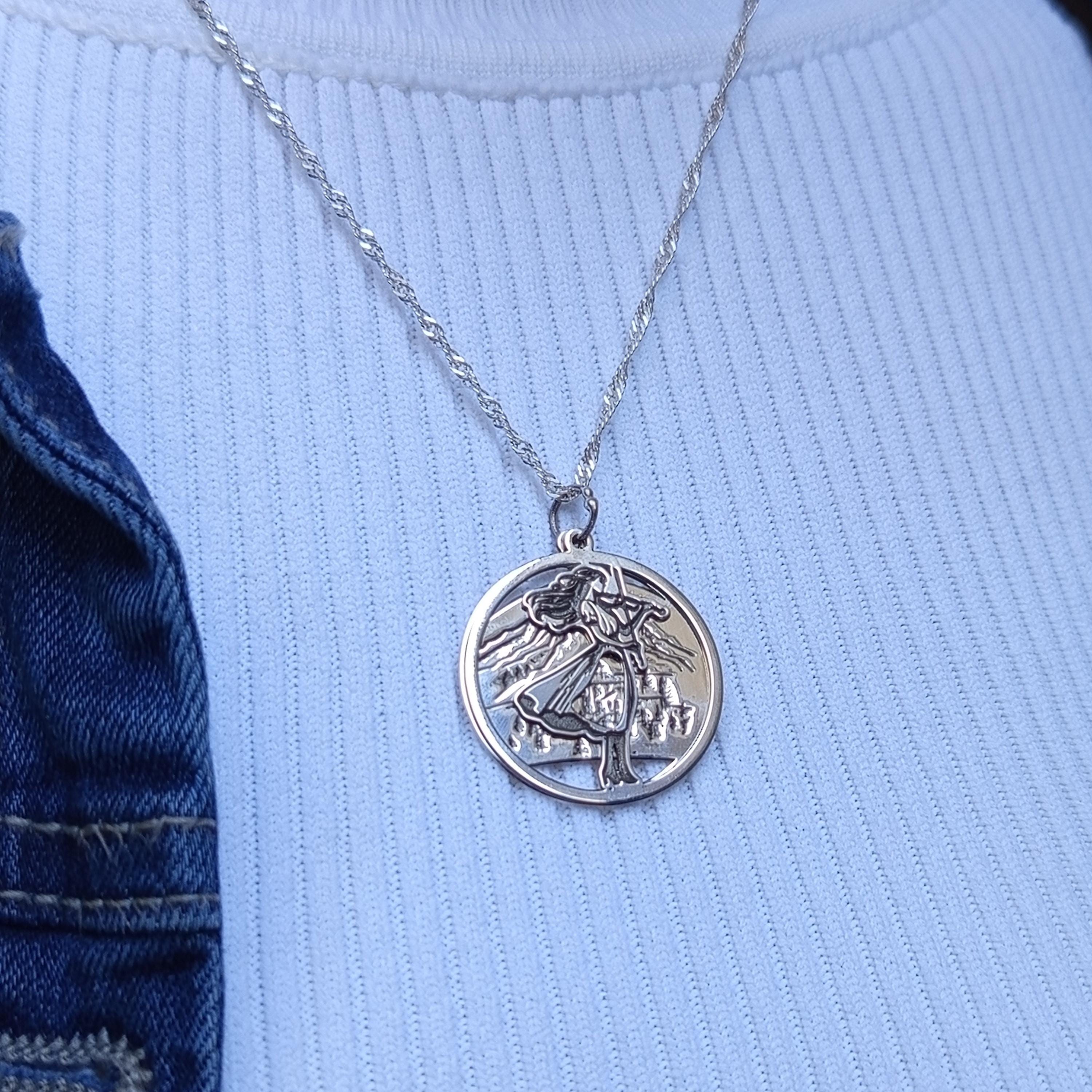 Sterling Silver City Skyline Necklace: Sunrise Double Pendant Travel Jewelry