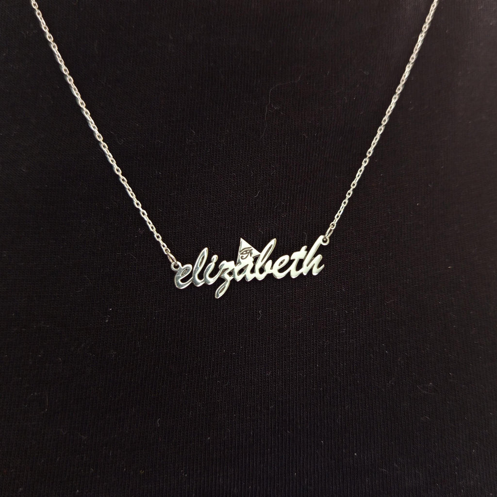 Custom Sterling Silver Name Necklace: Script Font Personalized Jewelry