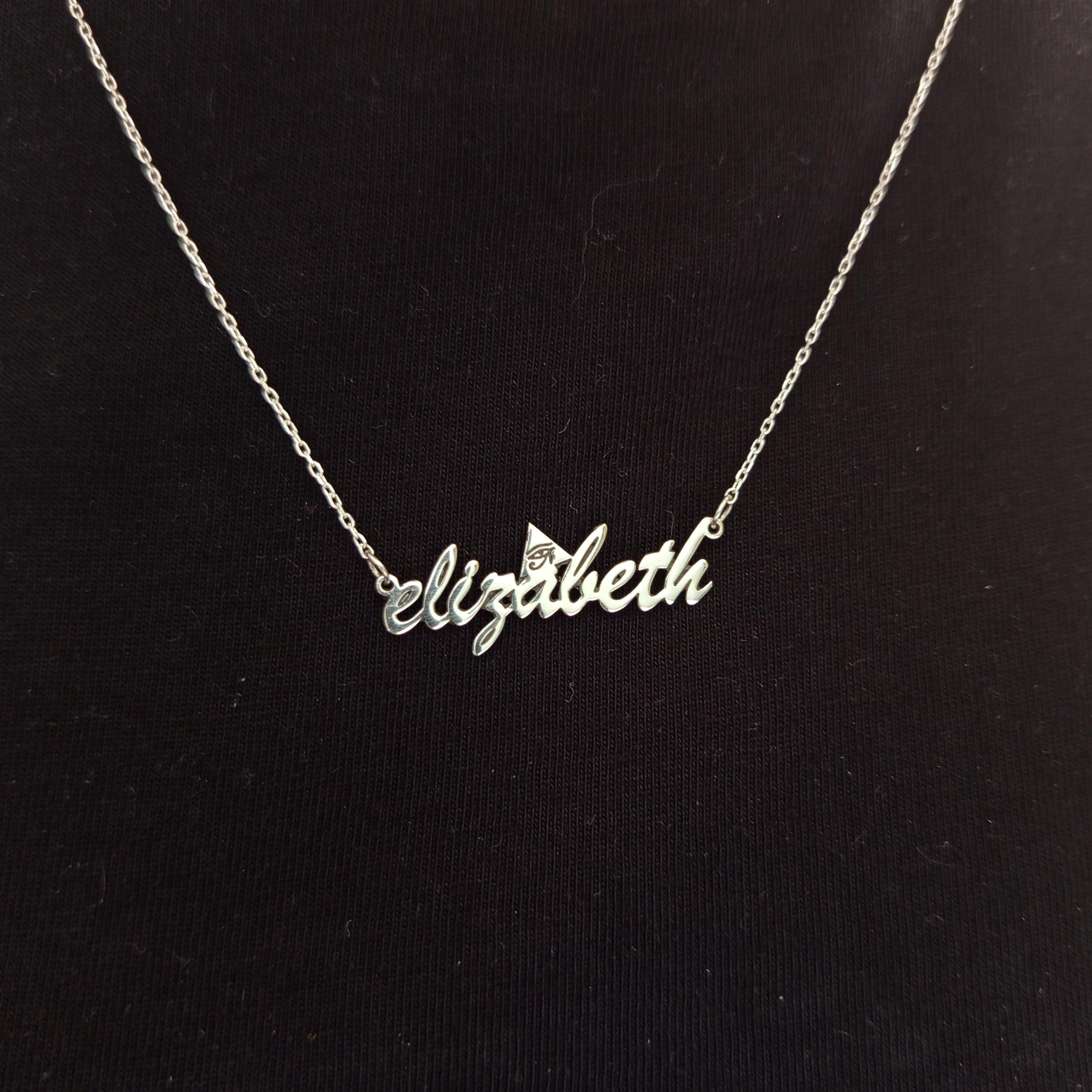 Custom Sterling Silver Name Necklace: Script Font Personalized Jewelry