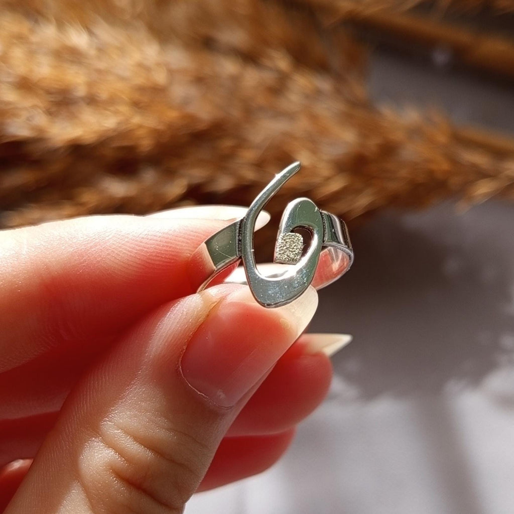 Personalized Sterling Silver Arabic Initial Ring