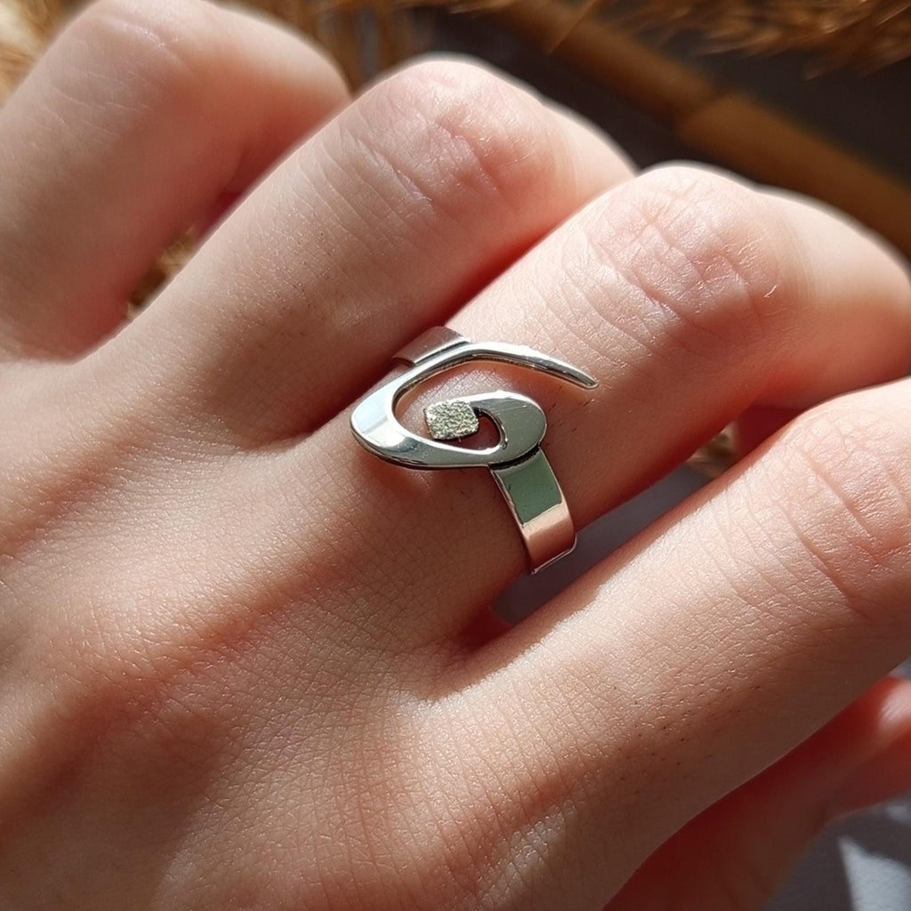 Personalized Sterling Silver Arabic Initial Ring