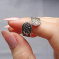 Sterling Silver Leaf Ring - Handcrafted Adjustable Botanical Jewelry