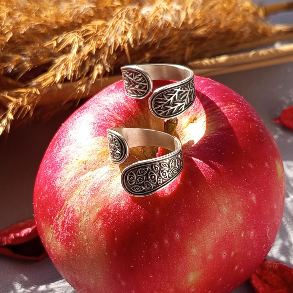 Handcrafted Sterling Silver Evil Eye Ring – Adjustable Oxidized Jewelry