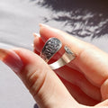 Handcrafted Sterling Silver Evil Eye Ring – Adjustable Oxidized Jewelry