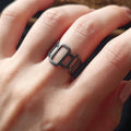 Geometric Sterling Silver Ring – Modern Open Design Band