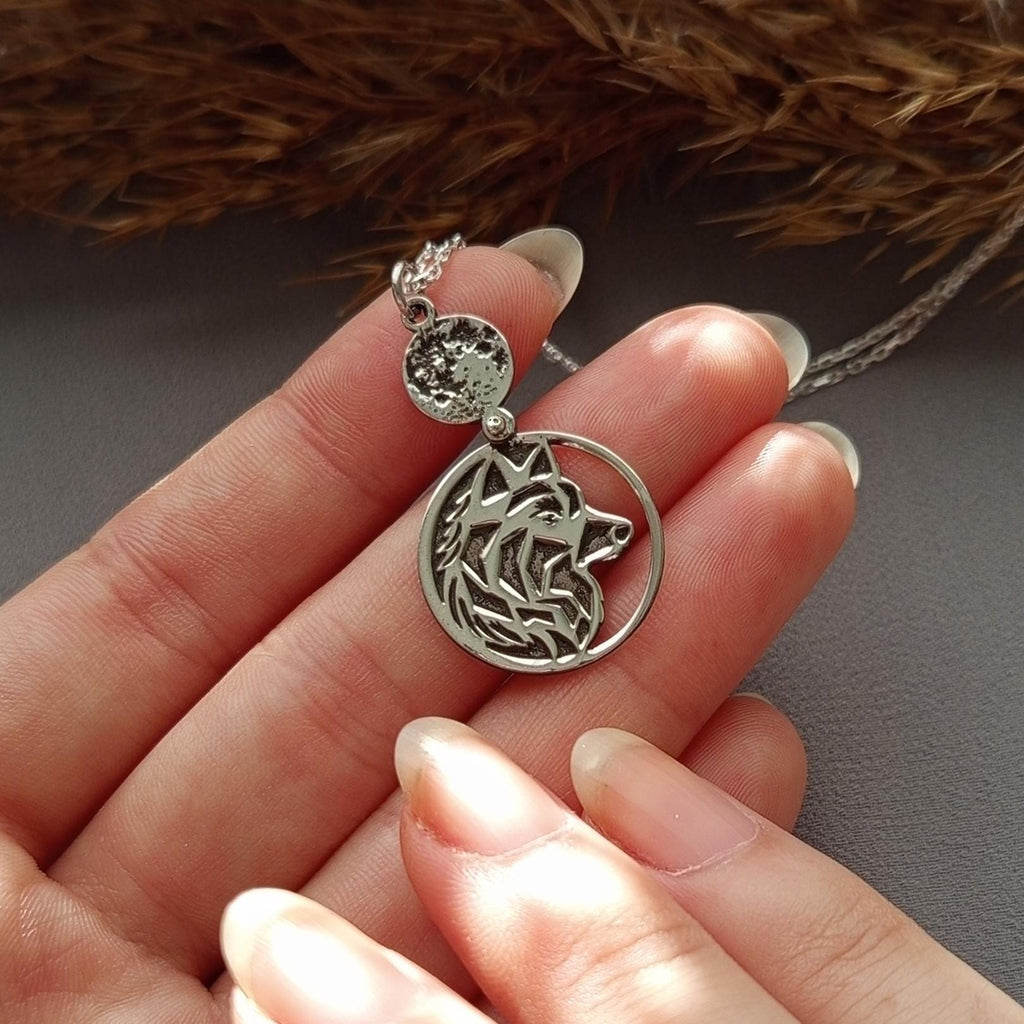 Silver Fox Necklace with Tail Charm