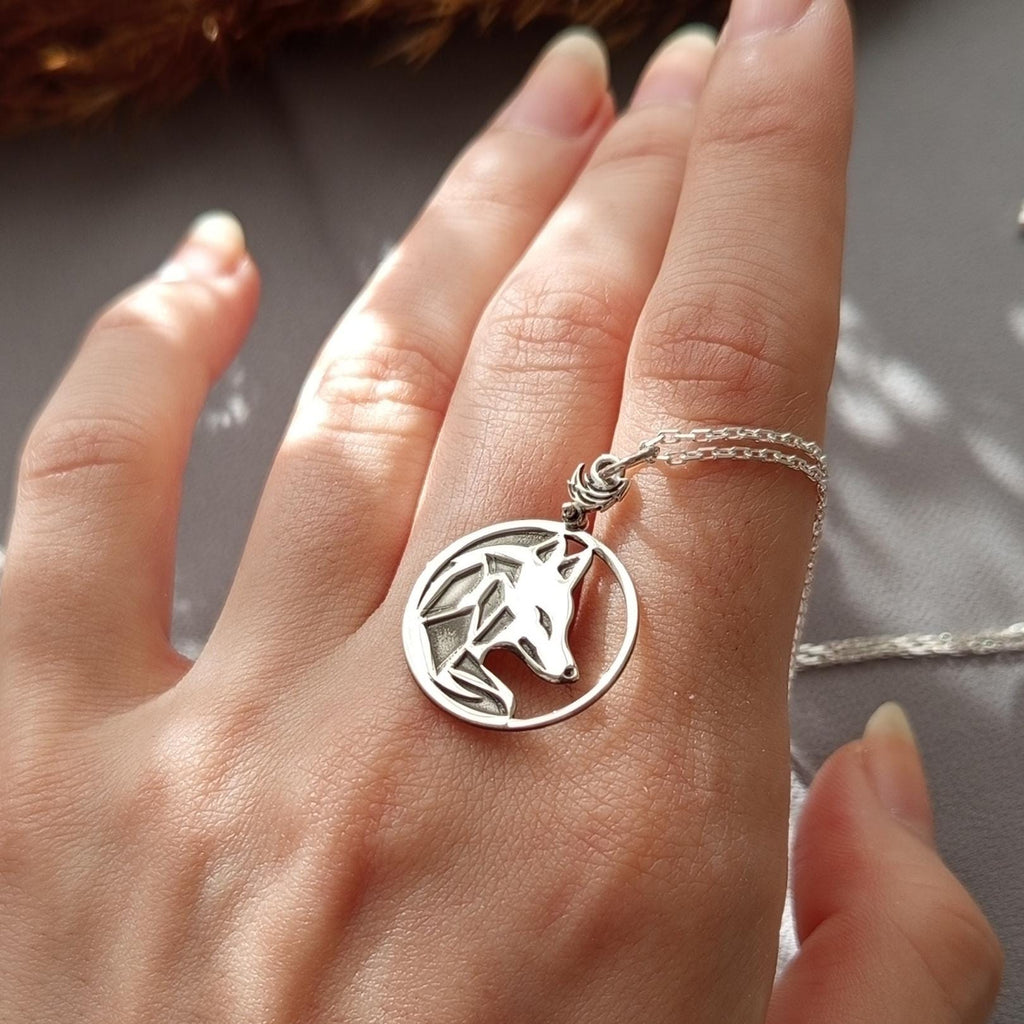 Silver Fox Necklace with Tail Charm