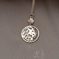 Silver Lion Necklace with Paw Charm