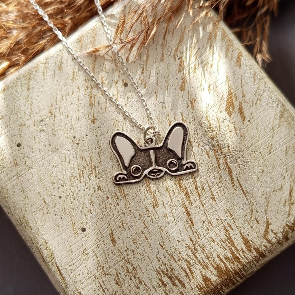 French Bulldog Peek Necklace – Dog Lover Gift