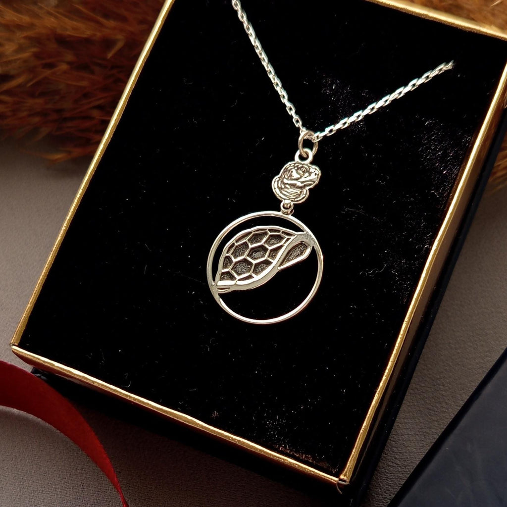 Silver Wolf Necklace with Moon – Tribal Wolf Pendant
