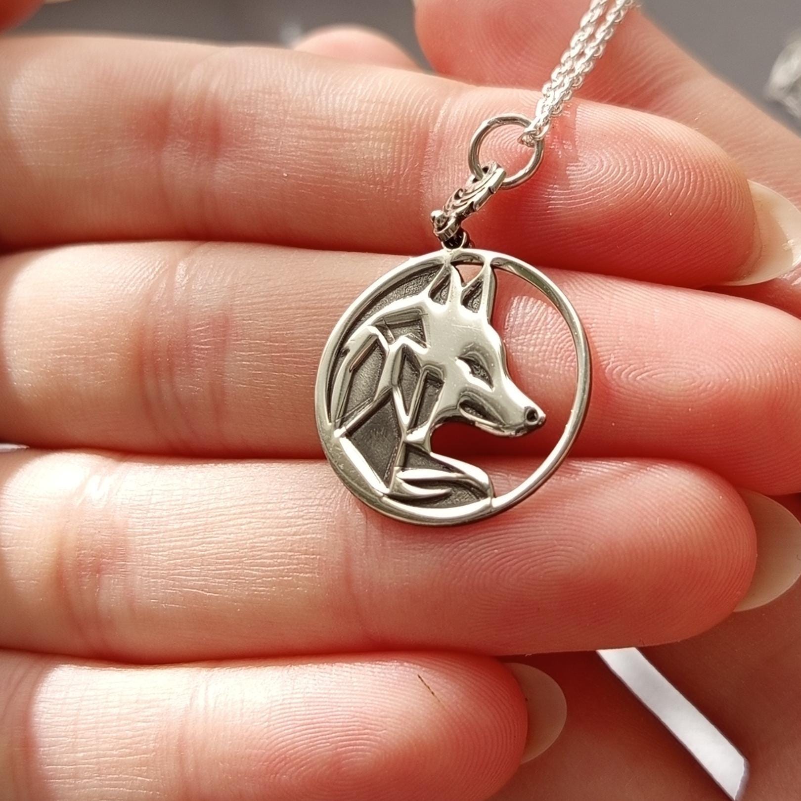 Silver Fox Necklace with Tail Charm