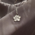 Silver Paw Print Necklace – Pet Lover Gift