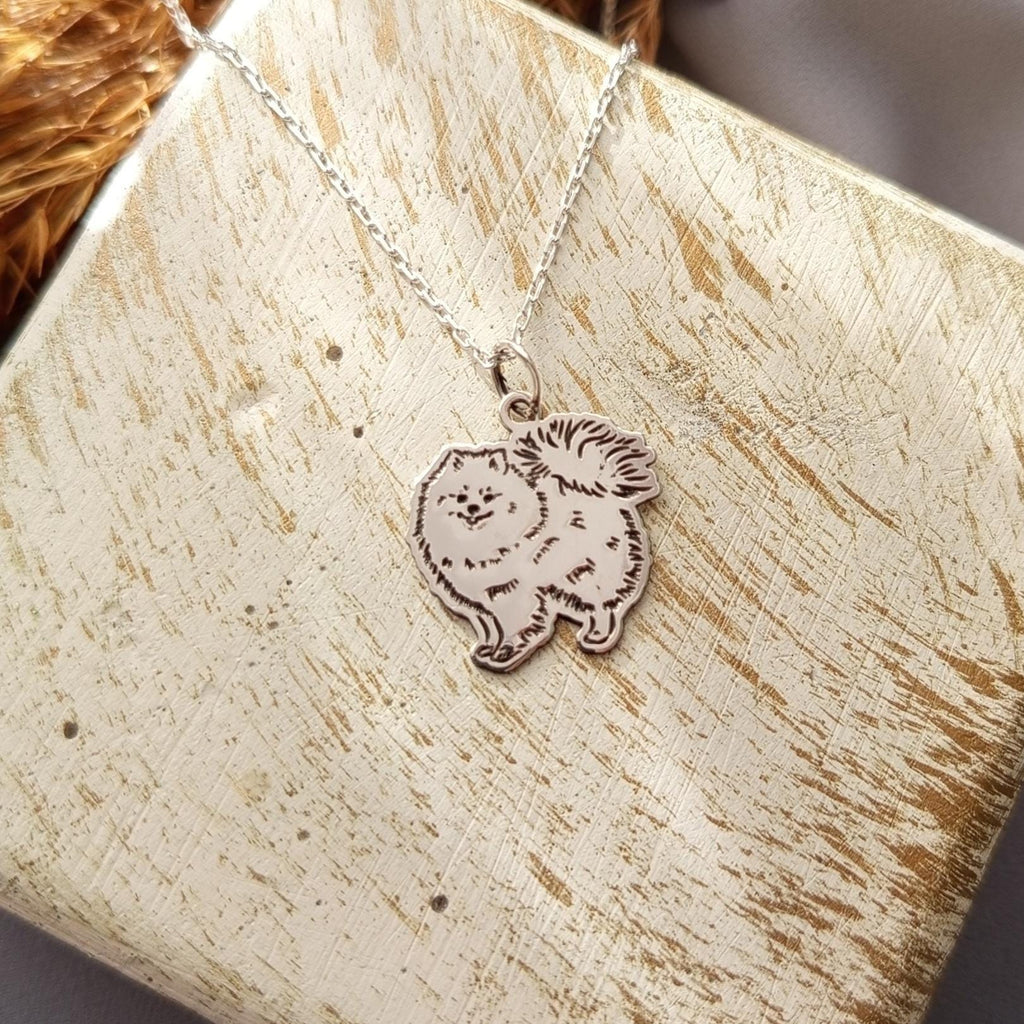 Sterling Silver Pomeranian Dog Necklace – Fluffy Pom Pendant