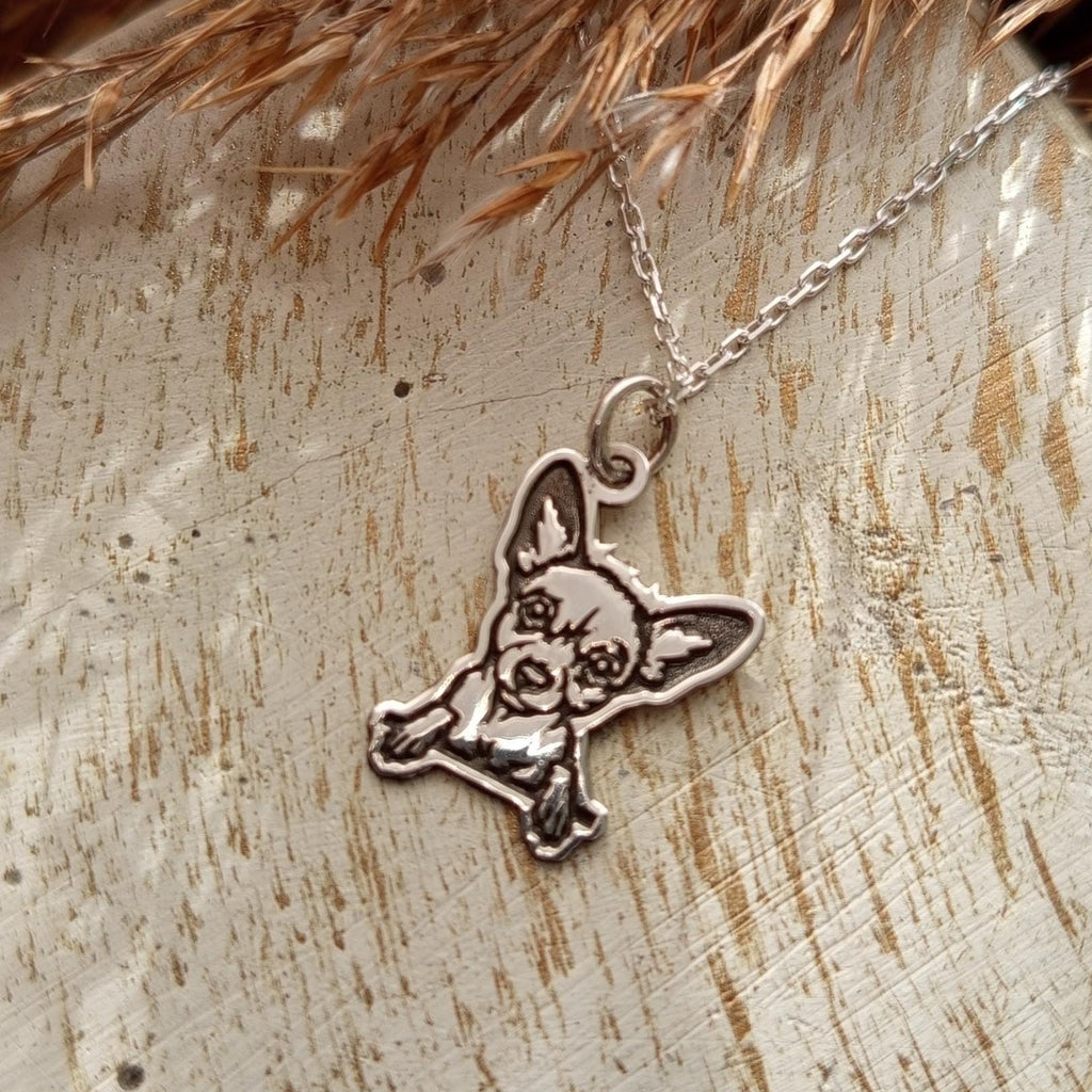 Sterling Silver Chihuahua Dog Pendant Necklace