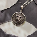 Men’s Lion Head Silver Medallion Necklace – Strength Symbol Pendant