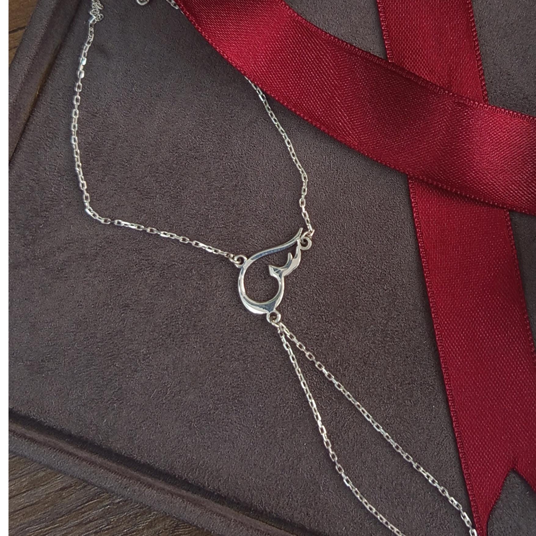 Arabic Calligraphy Hand Chain Bracelet – Elegant Silver Slave Bracelet