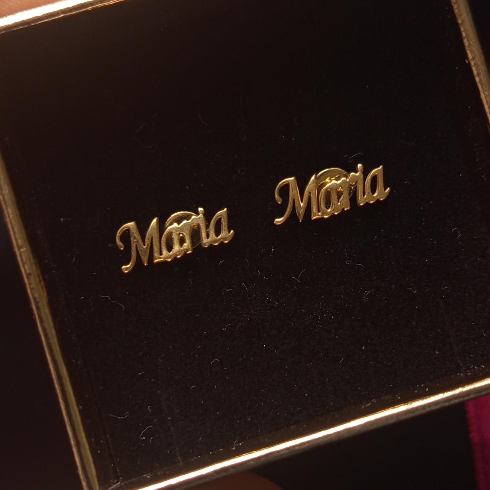 Gold Name Earrings – Personalized Sterling Silver Studs