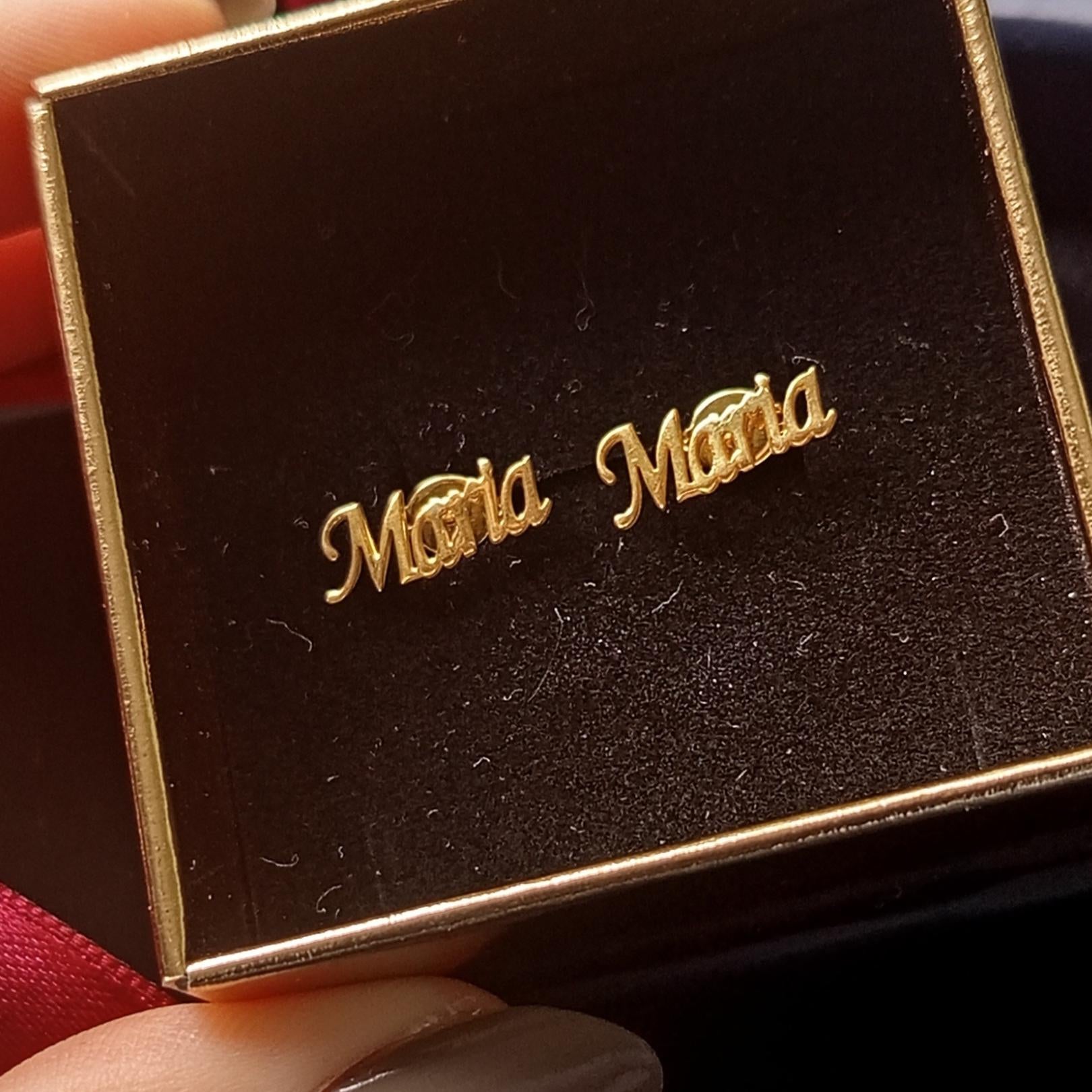 Gold Name Earrings – Personalized Sterling Silver Studs