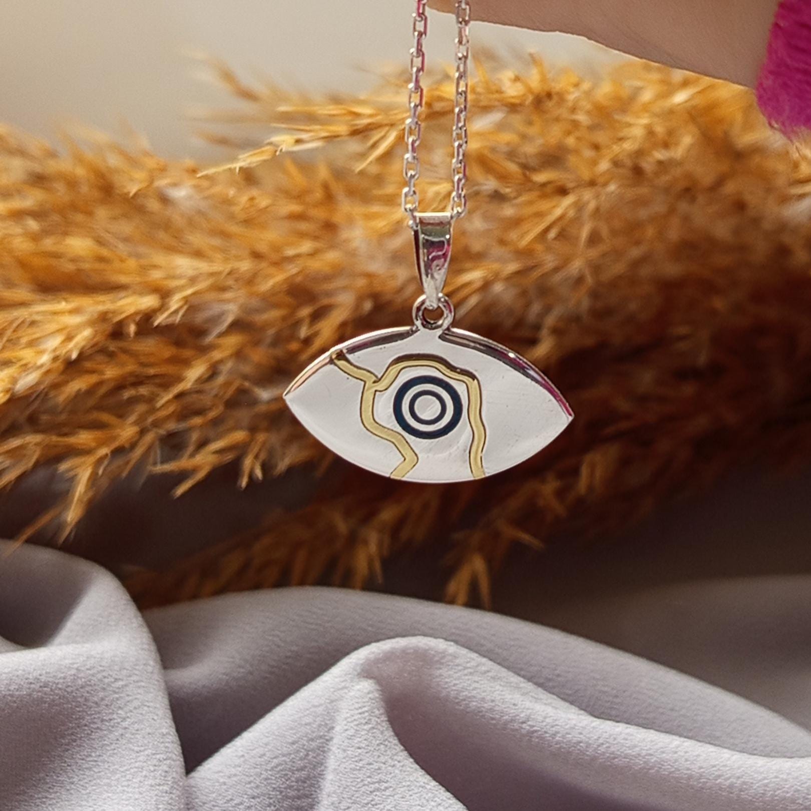 Kintsugi Evil Eye Necklace