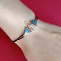 Minimal Ancient Egyptian–Inspired Ankh Bracelet – 925 Sterling Silver with Enamel, Adjustable Cord