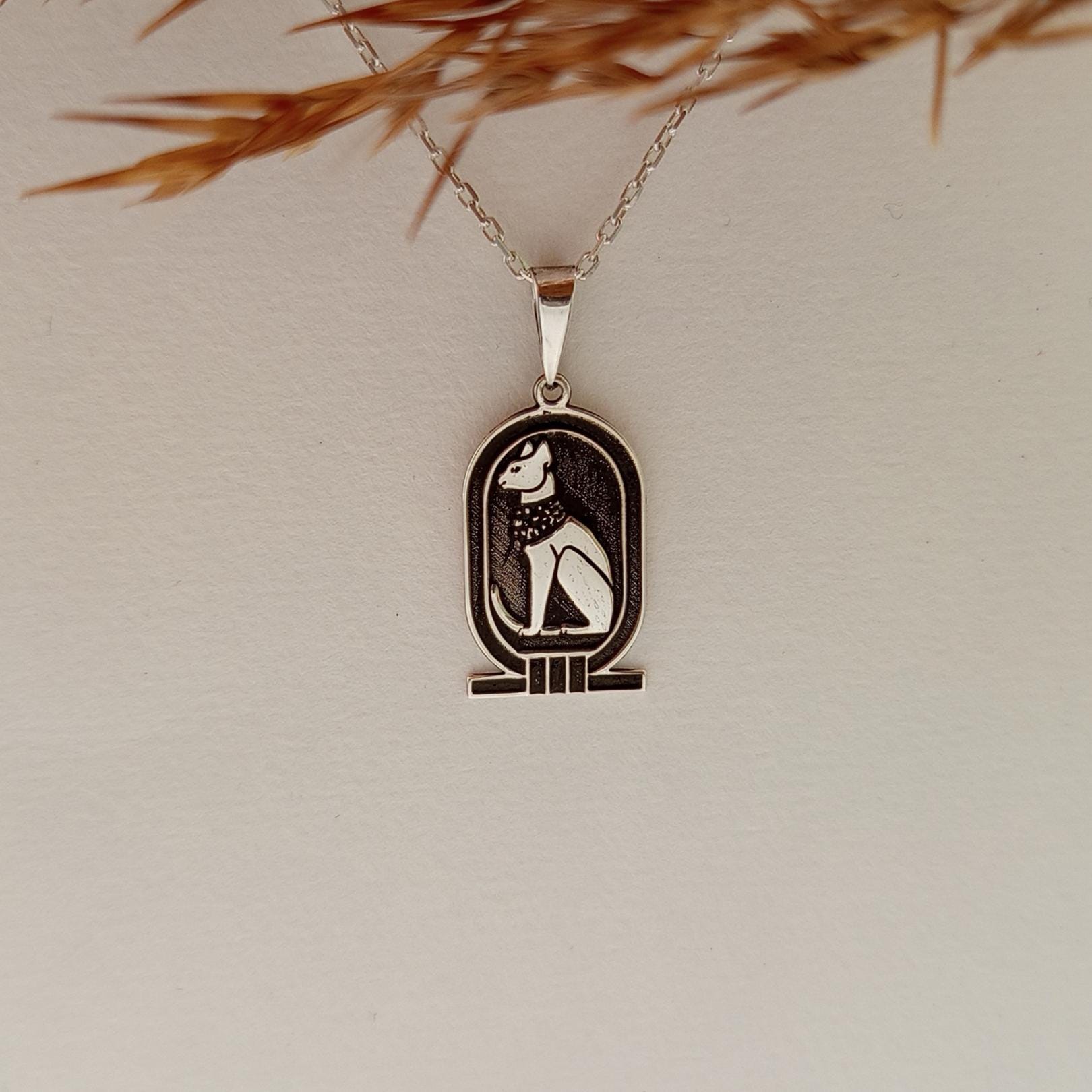 Ancient Egyptian Cat Pendant Necklace – 925 Sterling Silver Bastet-Inspired Jewelry