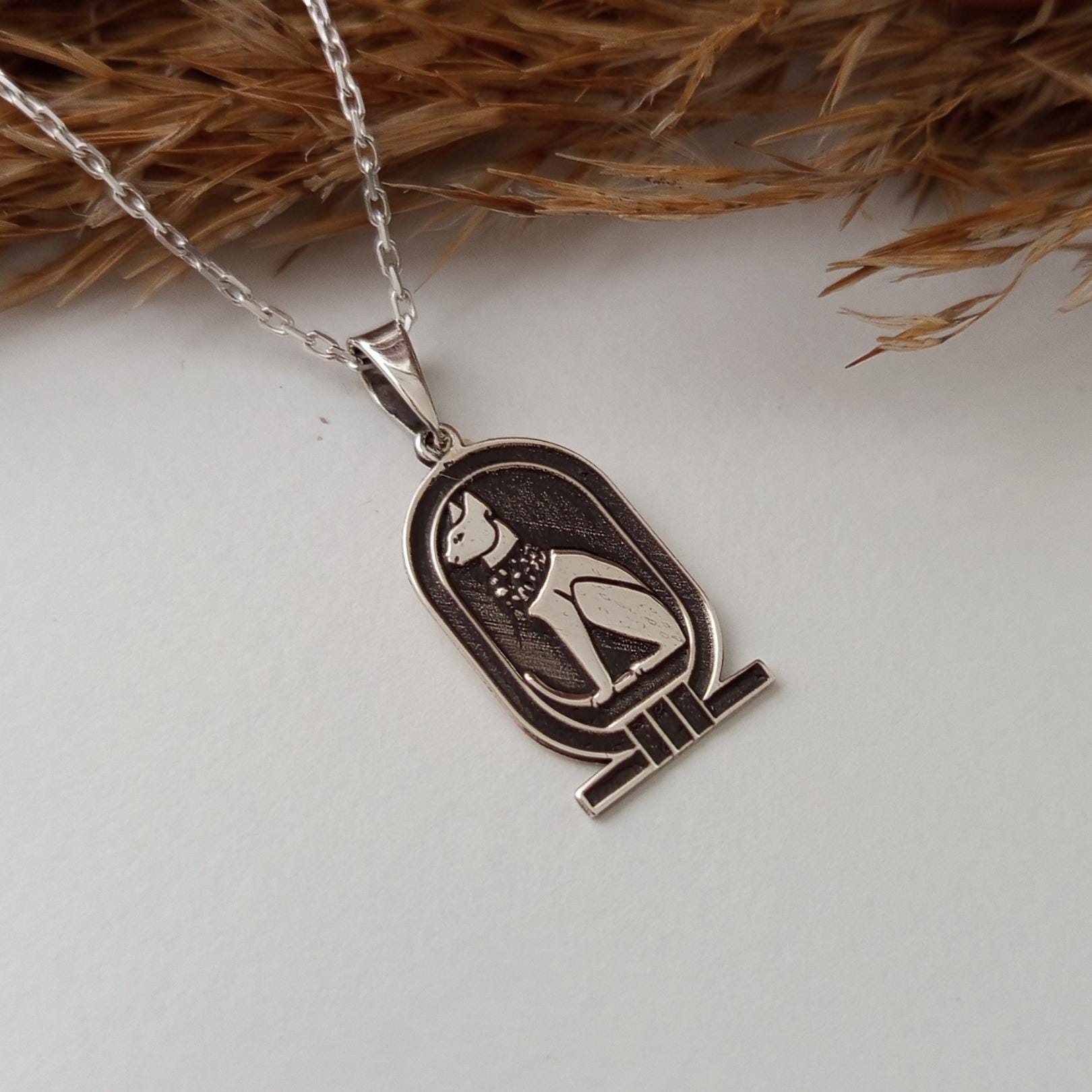 Ancient Egyptian Cat Pendant Necklace – 925 Sterling Silver Bastet-Inspired Jewelry