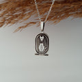 Vintage Necklace – Ancient Egyptian Cat Symbol – 925 Sterling Silver Minimalist Pendant