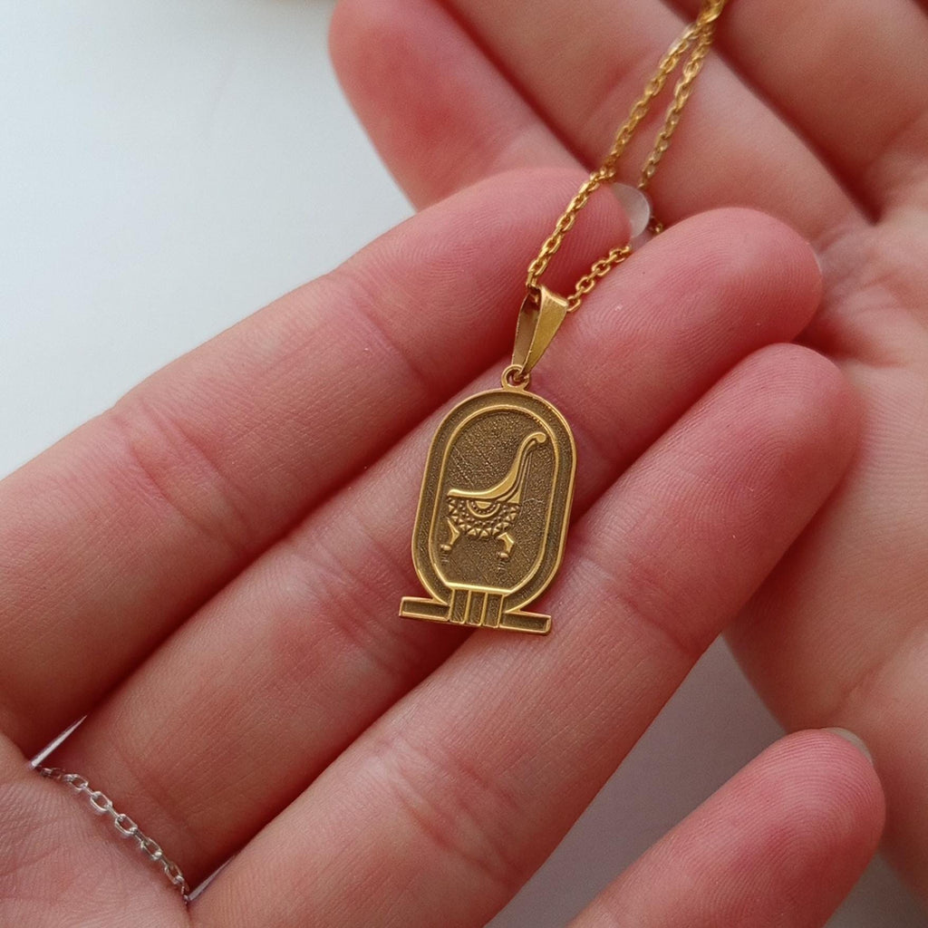 Gold Vintage Ancient Egyptian Symbol Pendant – 925 Sterling Silver gold plated