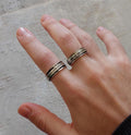 Personalized Spinner Ring in Sterling Silver – Custom Engraved Spinning Band, Unisex Fidget Ring