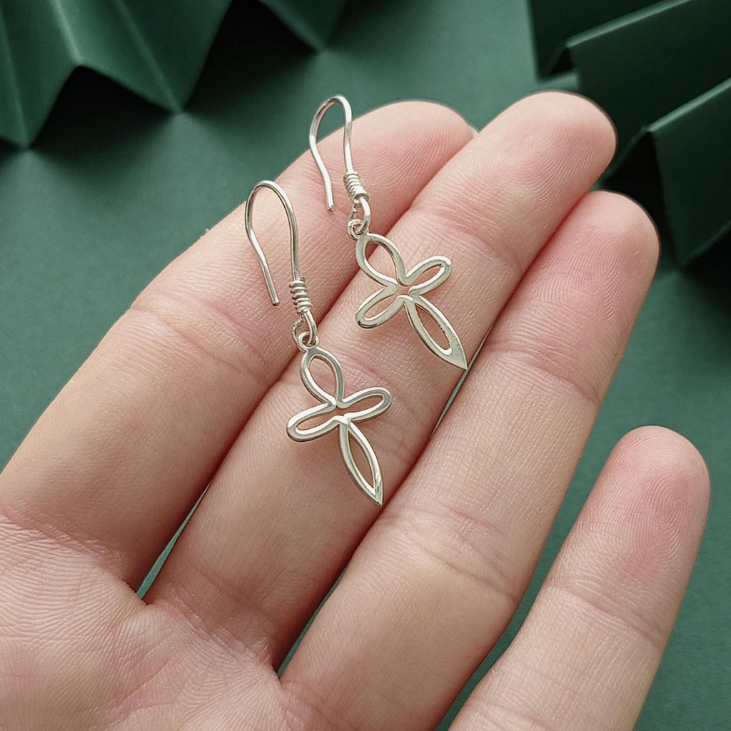 Gold Cross Earrings – Minimal Cross Inspired by the Human Figure