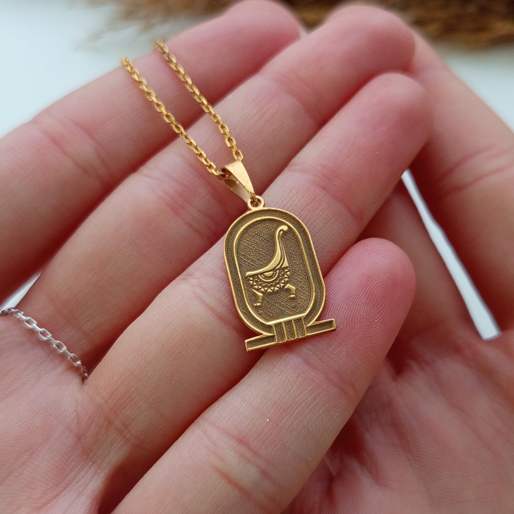 Gold Vintage Ancient Egyptian Symbol Pendant – 925 Sterling Silver gold plated