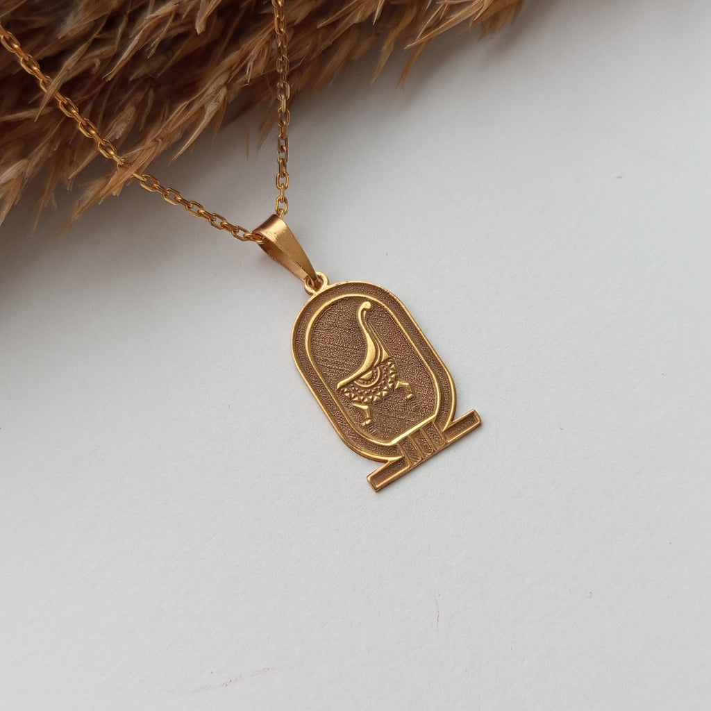 Gold Vintage Ancient Egyptian Symbol Pendant – 925 Sterling Silver gold plated