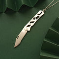 Sterling Silver Folding Knife Pendant Necklace – Minimalist Edgy Design