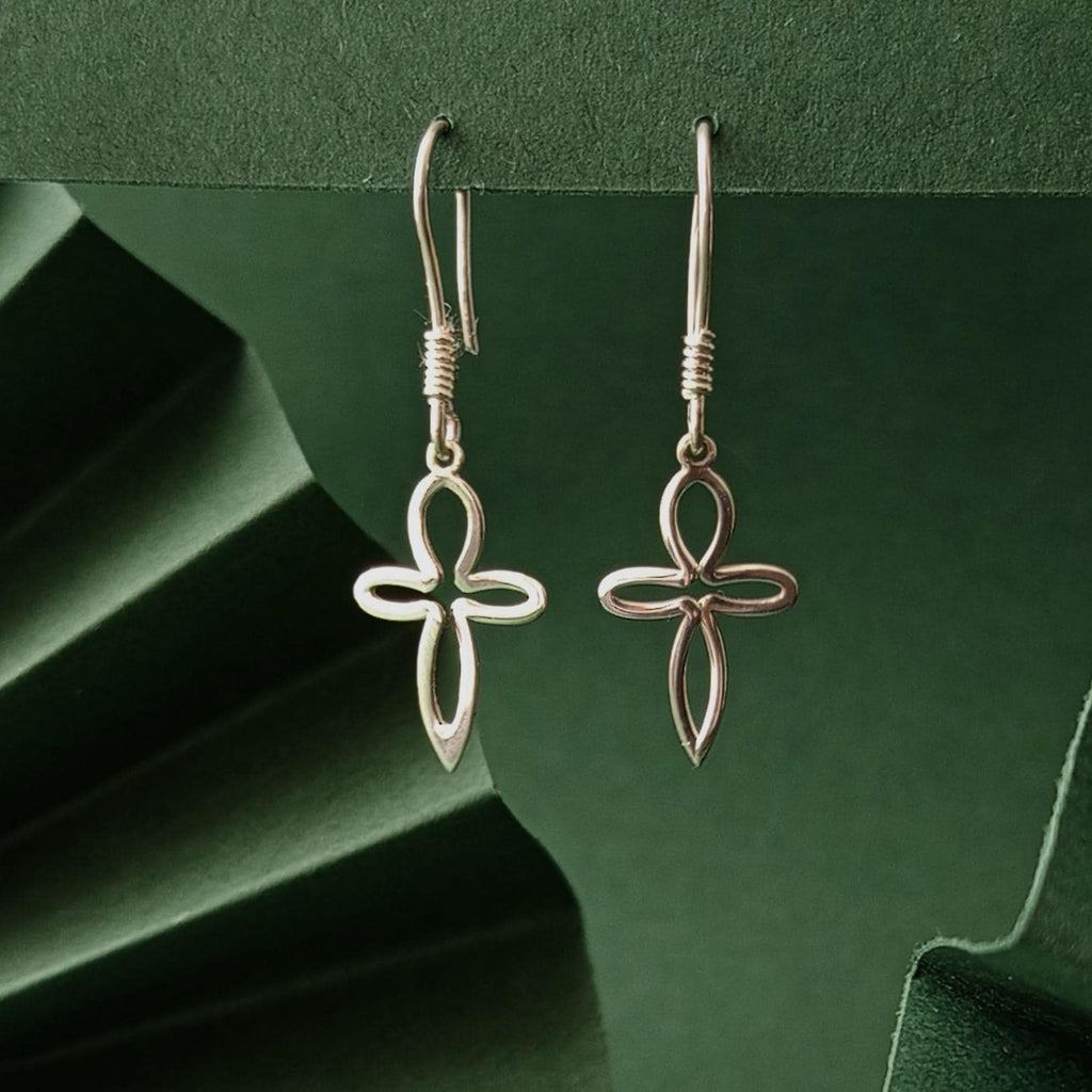 Gold Cross Earrings – Minimal Cross Inspired by the Human Figure