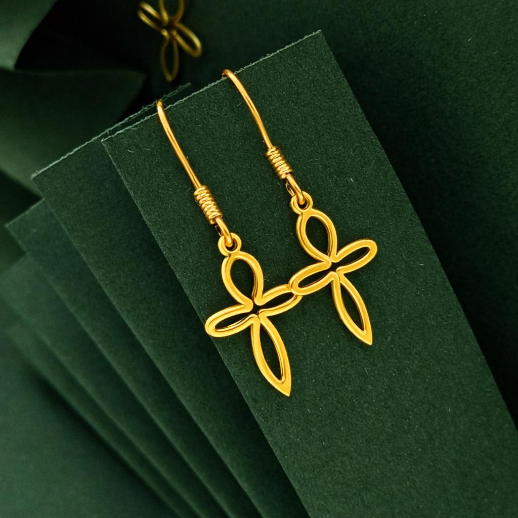 Gold Cross Earrings – Minimal Cross Inspired by the Human Figure
