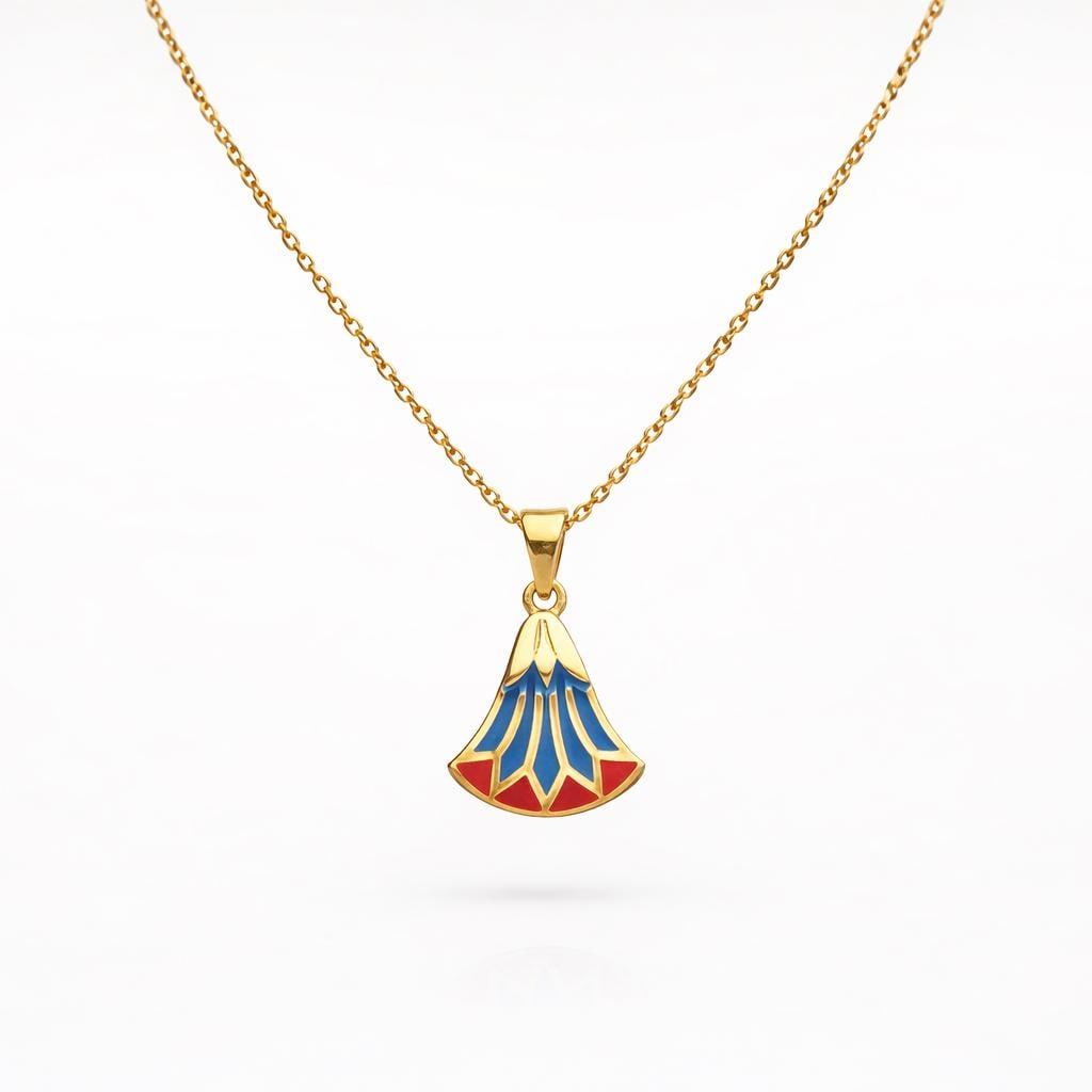 Gold Plated Egyptian Necklace – Sterling Silver Enamel Pendant