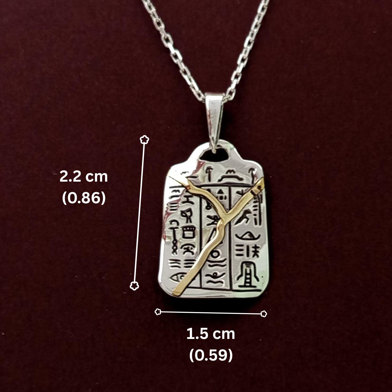 Kintsugi Egyptian Hieroglyph Necklace