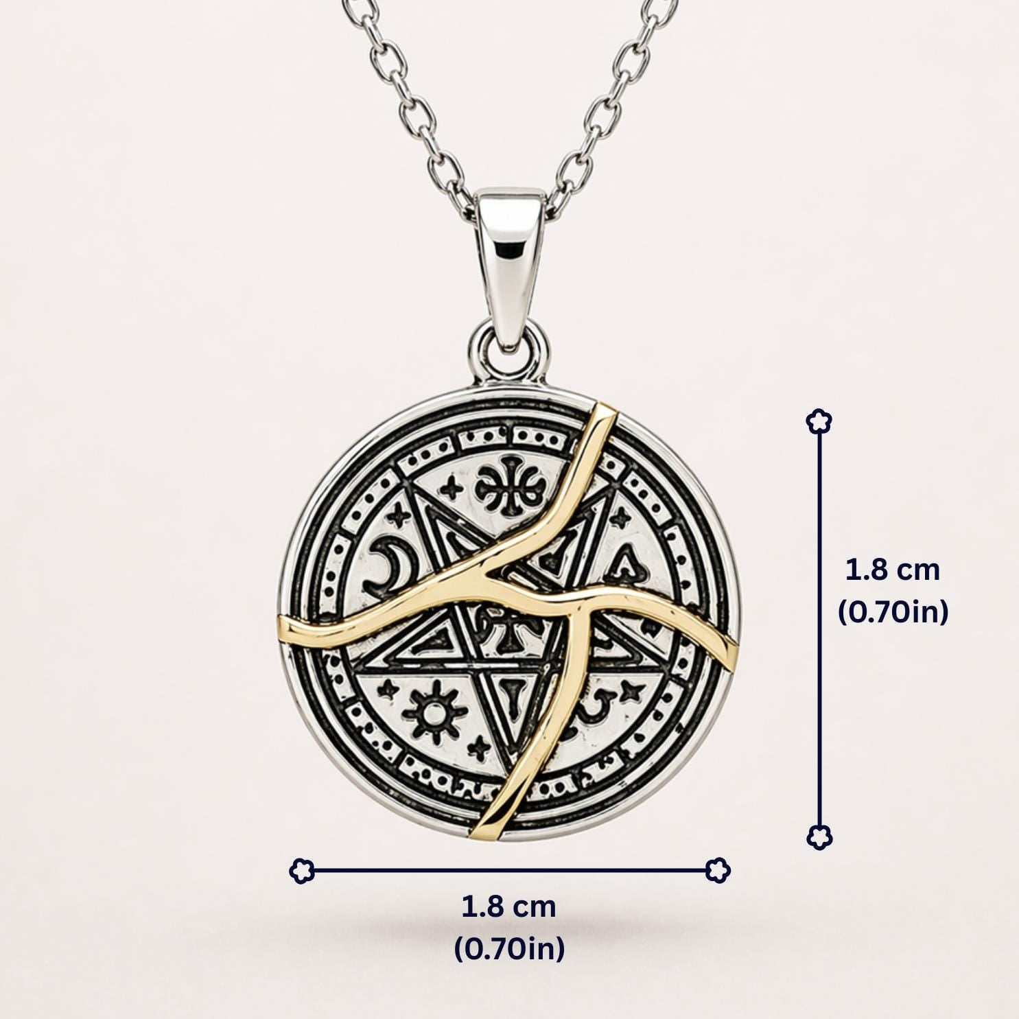 Star Necklace – Kintsugi Sterling Silver Talisman Pendant with Gold Lines (4 Designs)