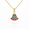 Gold Plated Egyptian Necklace – Sterling Silver Enamel Pendant