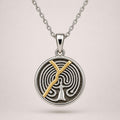 Tree Of Life Necklace – Kintsugi Sterling Silver Pendant with Gold Lines (2 Designs)