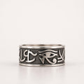Ancient Egyptian Script Ring – 925 Sterling Silver Unisex Hieroglyphic Band, Gift For Him