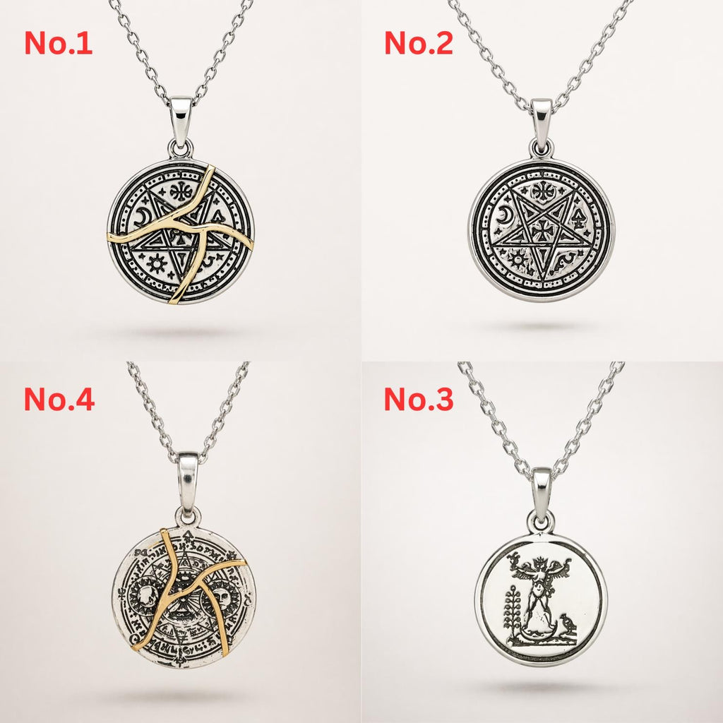 Sun Moon Necklace – Sterling Silver Celestial Alchemy Pendant, Sacred Geometry, Kintsugi Style