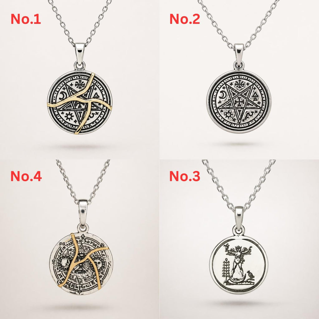 Pentagram Necklace – Sterling Sliver Witchy, Gothic Necklace (4 Designs)