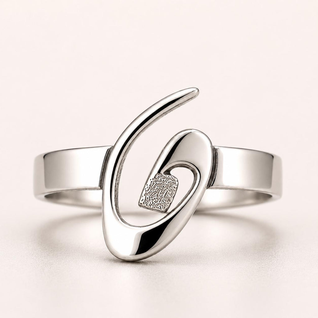 Personalized Sterling Silver Arabic Initial Ring