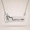 Custom Sterling Silver Egyptian hieroglyphs Name Necklace: Red Enamel Pendant