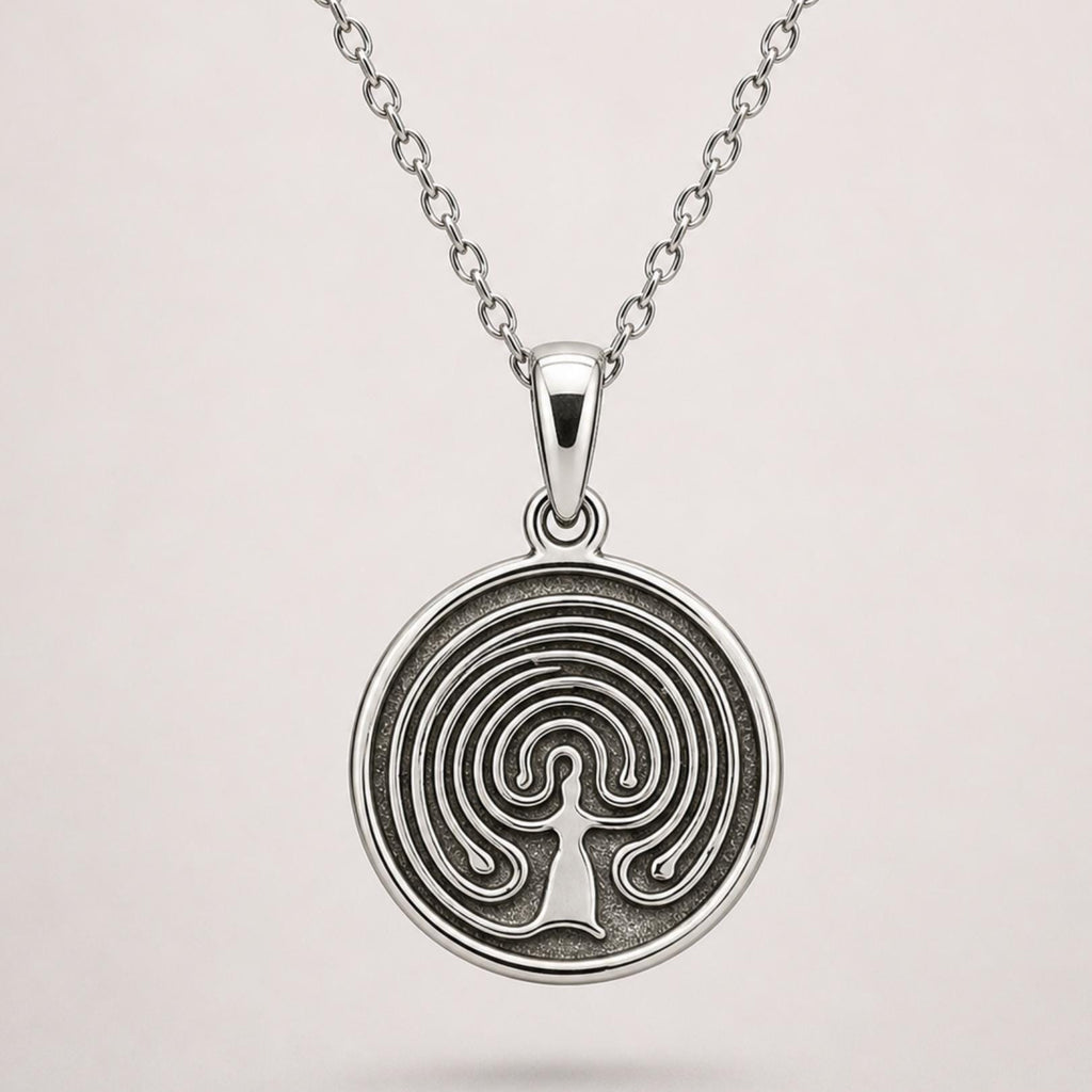 Tree Of Life Necklace – Kintsugi Sterling Silver Pendant with Gold Lines (2 Designs)