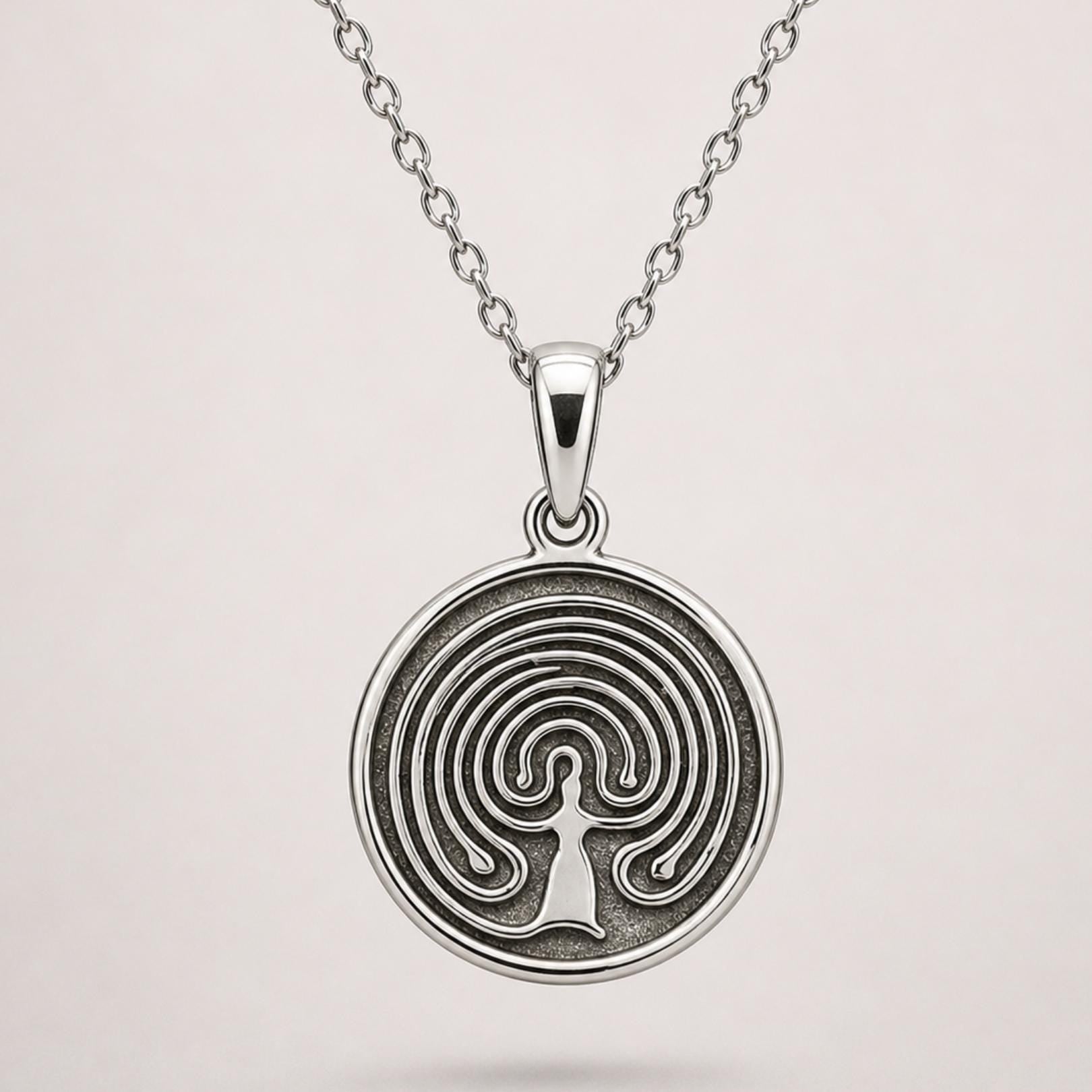 Tree Of Life Necklace – Kintsugi Sterling Silver Pendant with Gold Lines (2 Designs)
