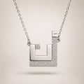 Sterling Silver Arabic Letter Necklace: Kufic Pendant, Personalized Jewelry