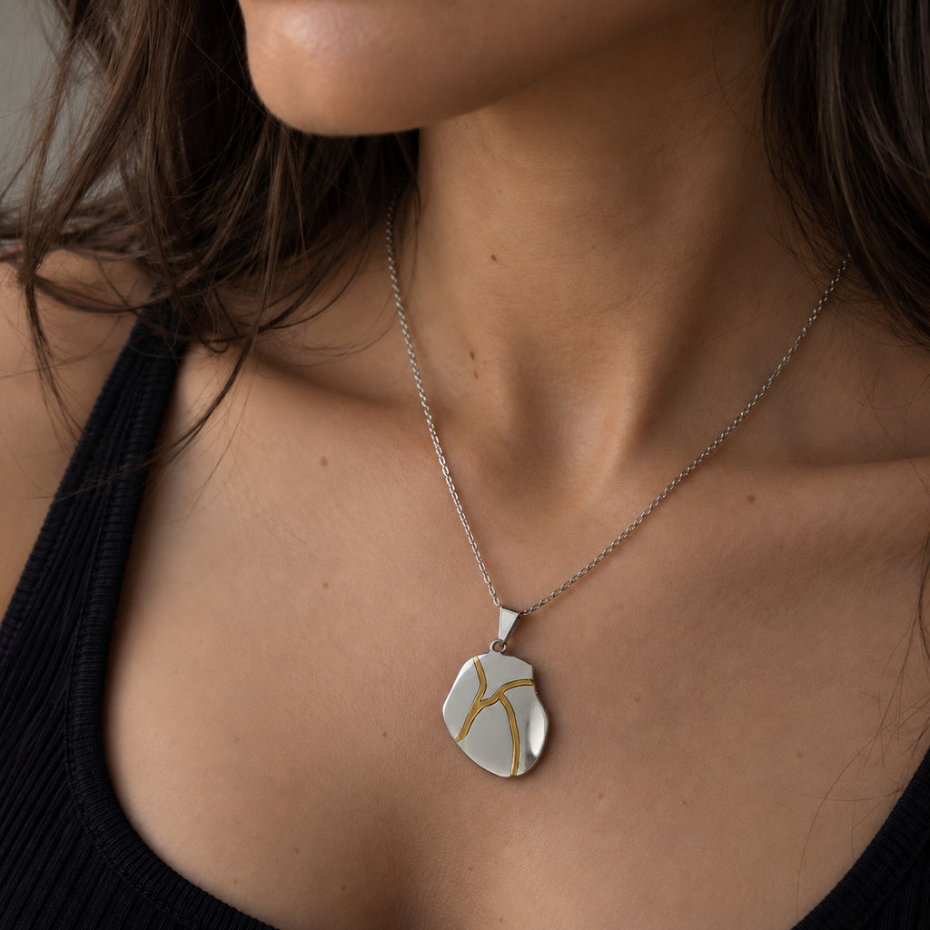 Kintsugi Kalp Kolye